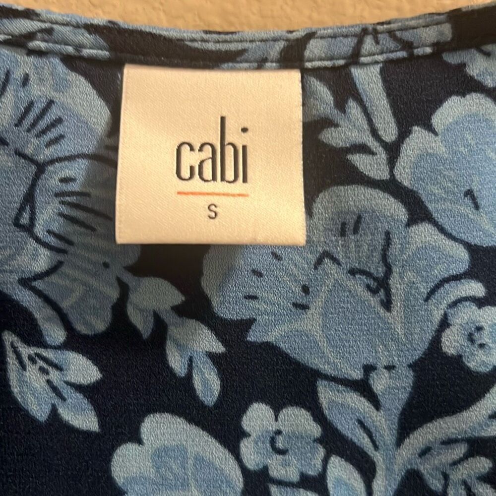 Cabi Java Sz Small Dress Drawstring Blue Floral - image 6